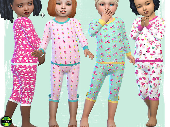 Sims 4 Toddler Flamingo Pyjamas Bottom by Pelineldis at TSR