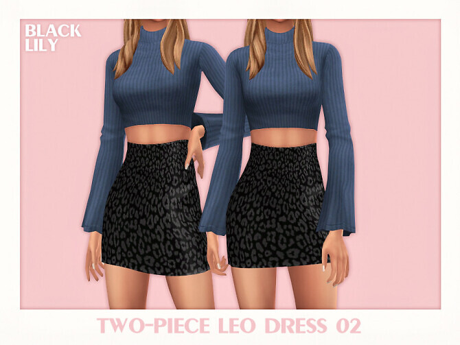 Sims 4 Two Piece Leo Dress 02 by Black Lily at TSR