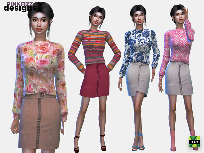 Sims 4 Amelia Oufit by Pinkfizzzzz at TSR