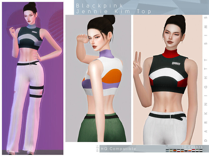 Sims 4 Blackpink Jennie Kim Top (Kill This Love) by DarkNighTt at TSR
