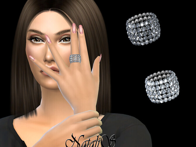 Sims 4 Extra wide crystal ring by NataliS at TSR