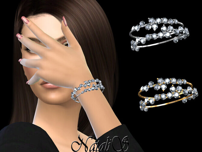 Sims 4 Diamond cluster bracelets by NataliS at TSR