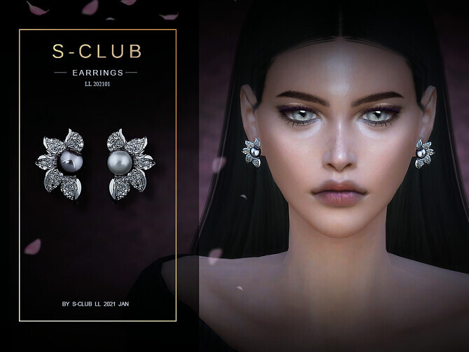 Sims 4 The pearl earrings 202101 by S Club LL at TSR