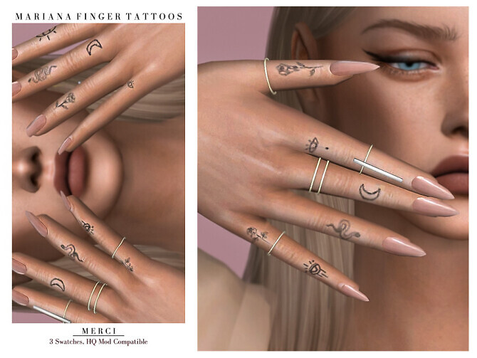 Sims 4 Marianna Finger Tattoo by Merci at TSR