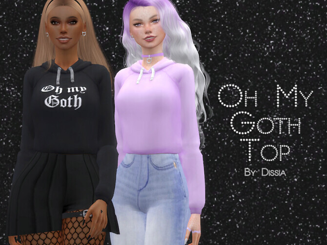 Sims 4 Oh My Goth Top by Dissia at TSR