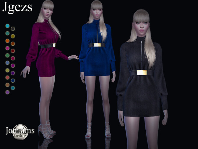 Sims 4 Jgezs wool dress by jomsims at TSR