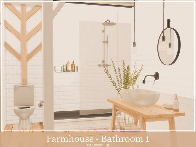 Sims 4 Farmhouse Bathroom 1 by Mini Simmer at TSR