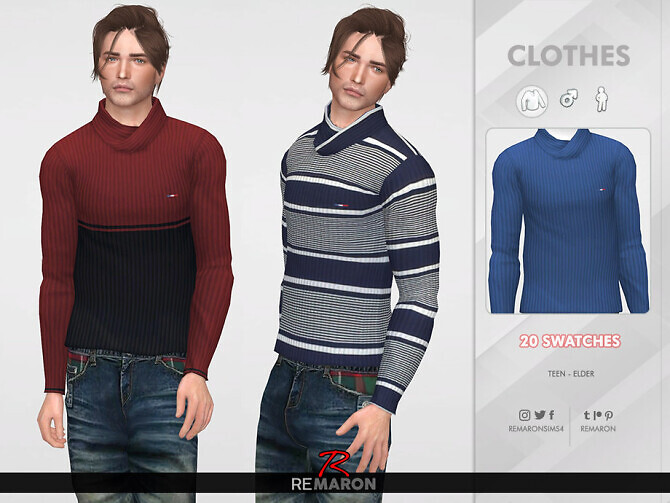 Sims 4 Winter Sweater for Men 02 by remaron at TSR