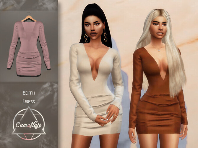 Sims 4 Edith Dress by Camuflaje at TSR