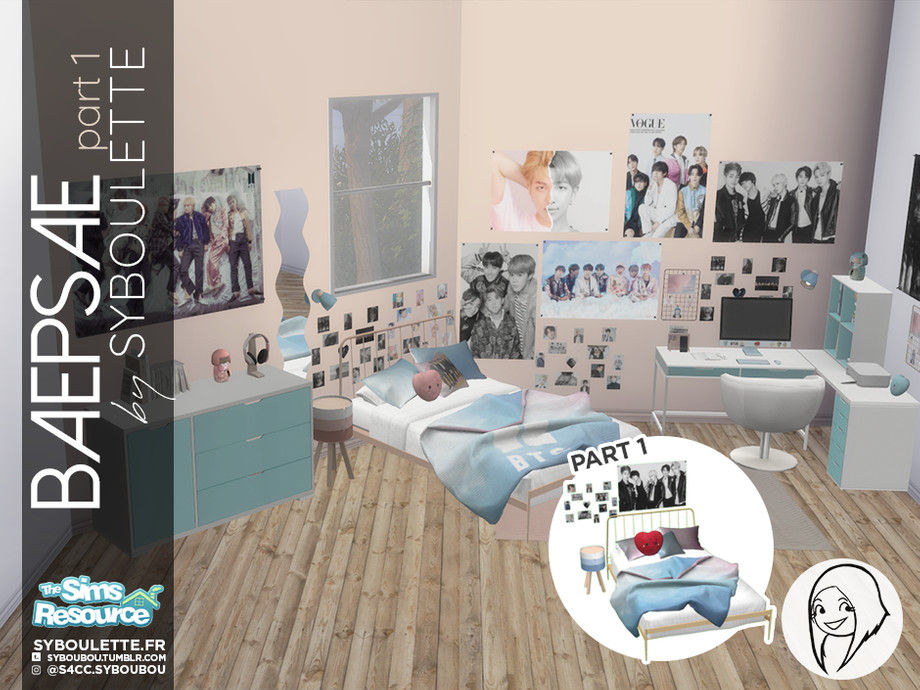 Baepsae Set Kpop Bedroom Part 1 By Syboubou At Tsr Sims 4 Updates