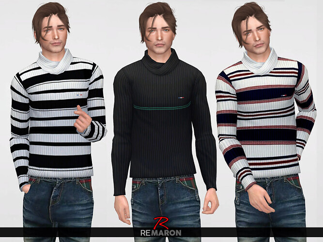 Winter Sweater for Men 02 by remaron at TSR » Sims 4 Updates