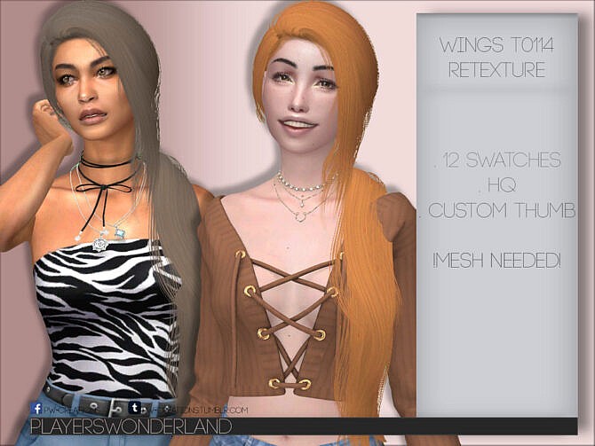 Sims 4 Wings T0114 Hair Retexture by PlayersWonderland at TSR