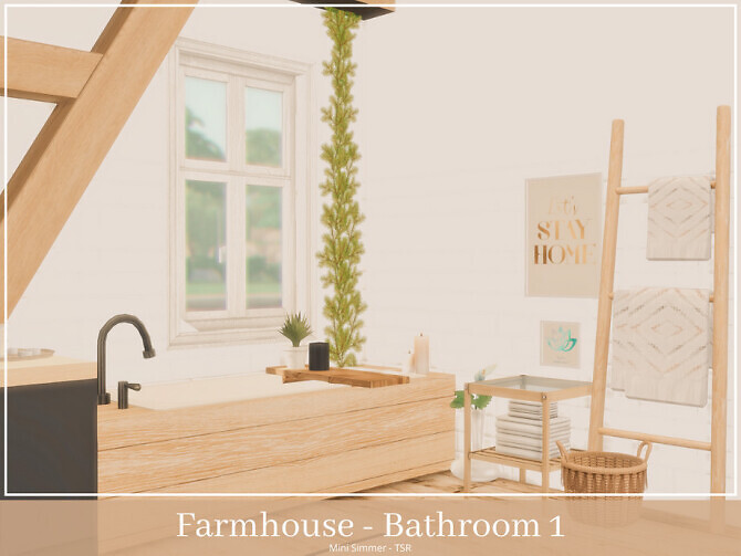 Sims 4 Farmhouse Bathroom 1 by Mini Simmer at TSR