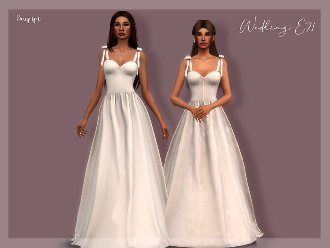 Sims 4 Wedding Dress DR 391 by laupipi at TSR
