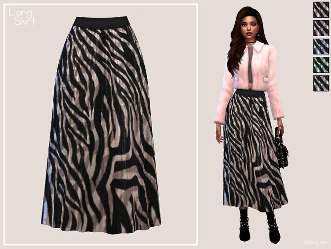 Sims 4 Long Skirt by Paogae at TSR