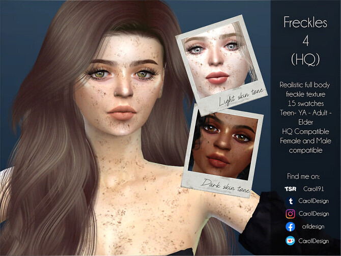 Sims 4 Freckles 4 HQ by Caroll91 at TSR