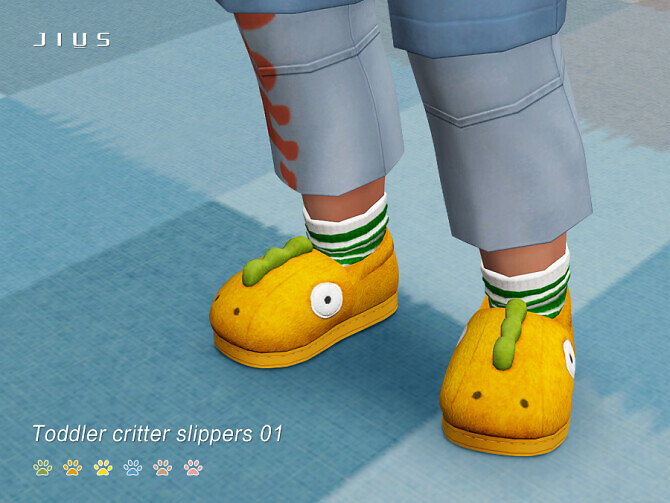 Sims 4 Toddler critter slippers 01 by Jius at TSR