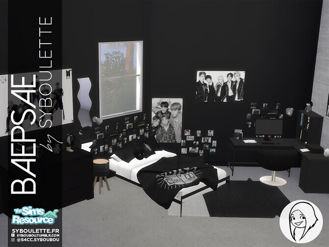 Sims 4 Baepsae set   Kpop bedroom part 1 by Syboubou at TSR