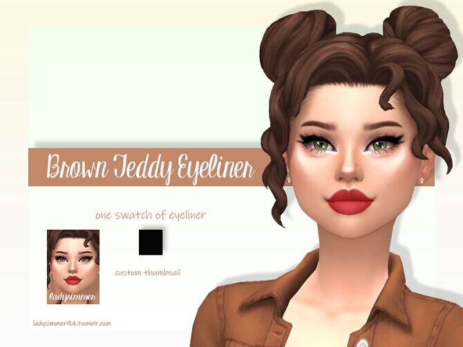 Sims 4 Brown Teddy Eyeliner by LadySimmer94 at TSR