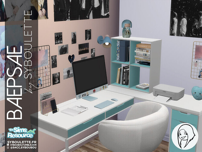 Sims 4 Baepsae set Kpop bedroom part 2 by Syboubou at TSR