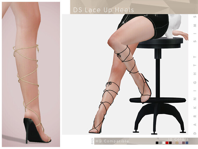 Sims 4 DS Lace Up Heels by DarkNighTt at TSR
