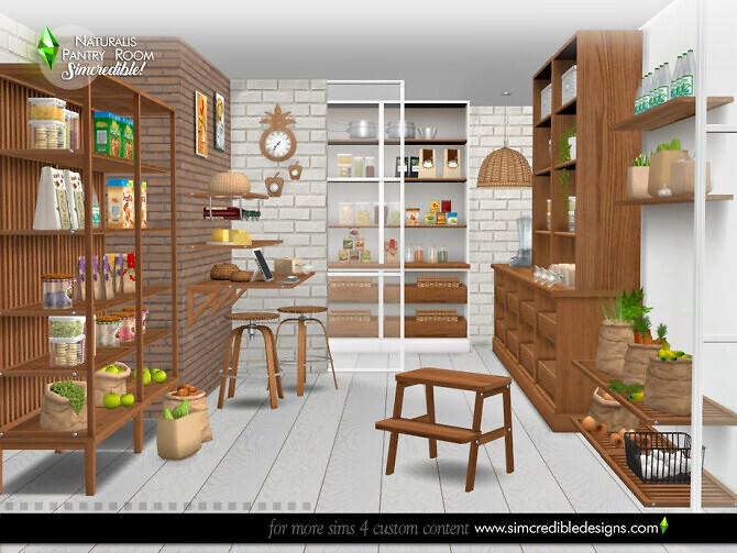Sims 4 Naturalis Pantry Room by SIMcredible at TSR