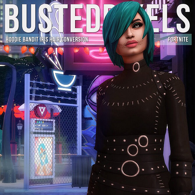Sims 4 Fortnite Hoodie Bandit Iris Hair Conversion at Busted Pixels