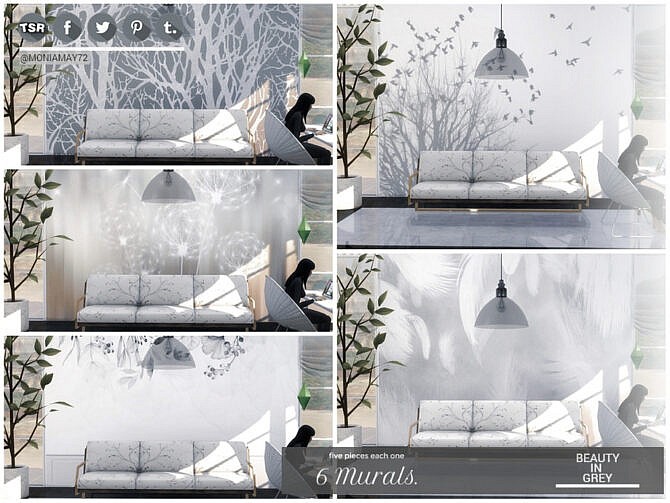 Sims 4 Beauty in Grey 6 MURALS by Moniamay72 at TSR