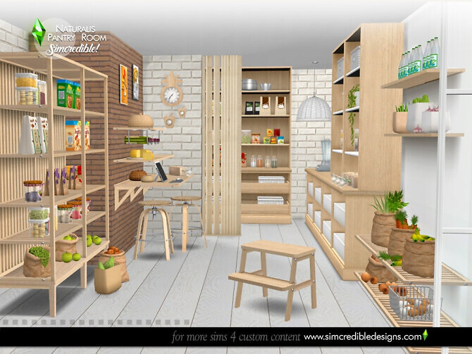Sims 4 Naturalis Pantry Room by SIMcredible at TSR