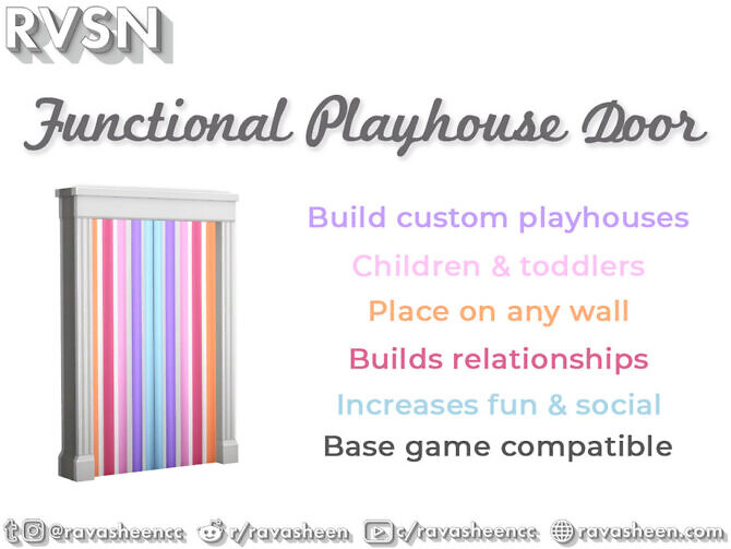 Sims 4 Functional Playhouse Door by RAVASHEEN at TSR