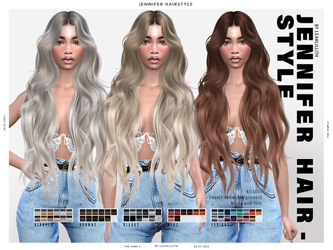 Sims 4 Jennifer Hairstyle by Leah Lillith at TSR