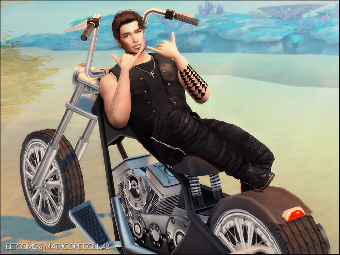 Sims 4 Biker Vest by Mathcope at TSR