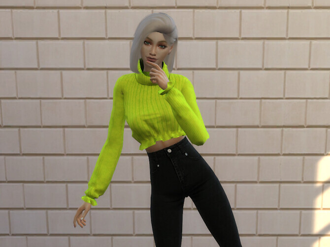 Sims 4 Ruffle Sweater by chrimsimy at TSR