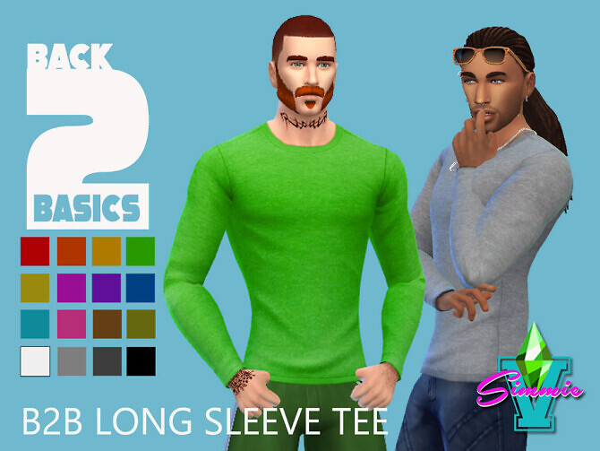 Sims 4 B2B Long Sleeve Tee by SimmieV at TSR