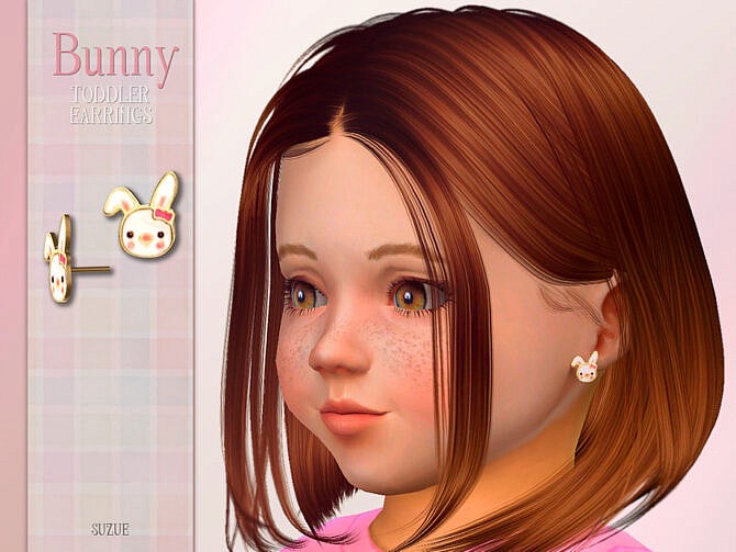 Sims 4 Bunny Toddler Earrings by Suzue at TSR