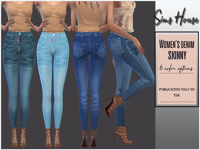 Sims 4 Womens denim skinny by Sims House at TSR