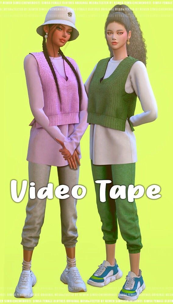 Sims 4 Video Tape Clothes set at NEWEN