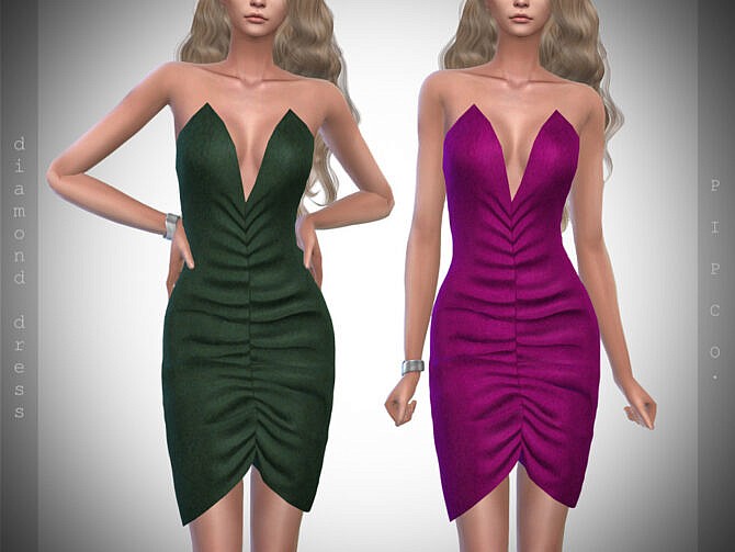 Sims 4 Diamond Dress II by Pipco at TSR