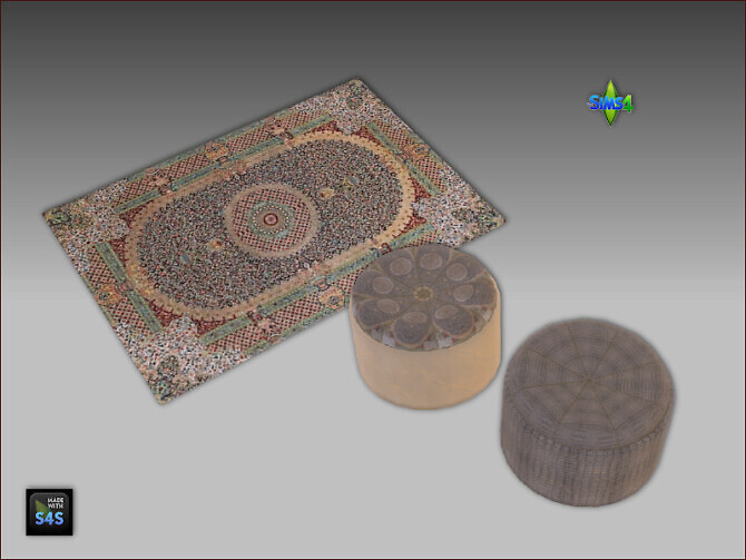 Sims 4 Poufs and rugs by Mabra at Arte Della Vita