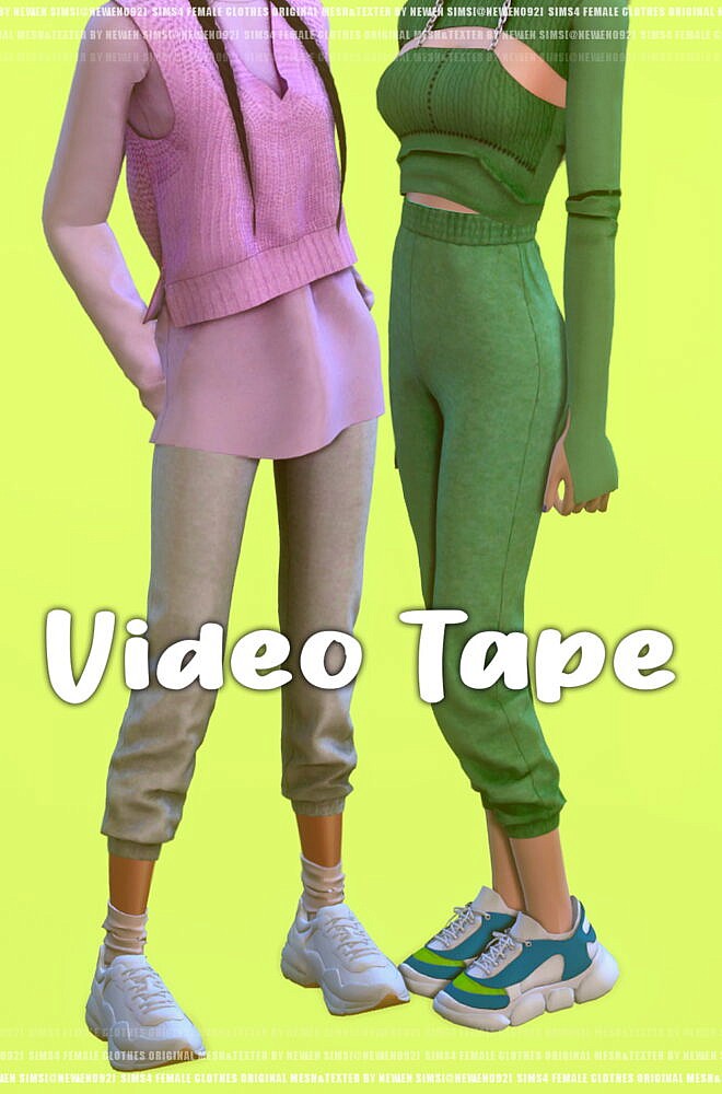 Sims 4 Video Tape Clothes set at NEWEN