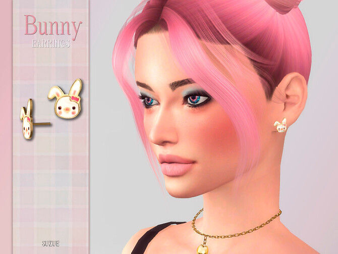 Sims 4 Bunny Earrings by Suzue at TSR
