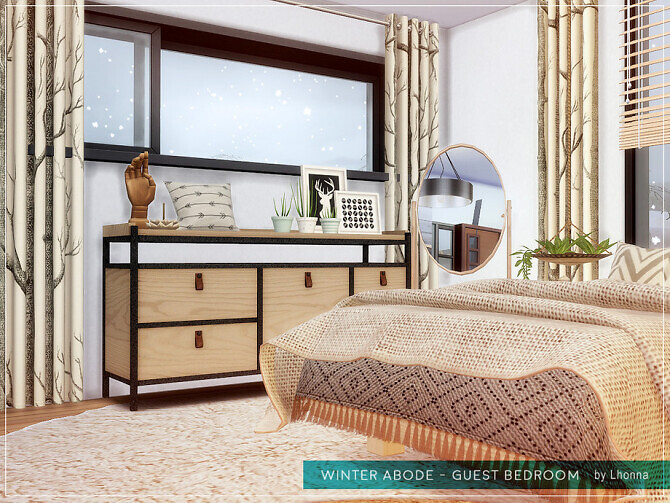 Sims 4 Winter Abode Guest Bedroom by Lhonna at TSR