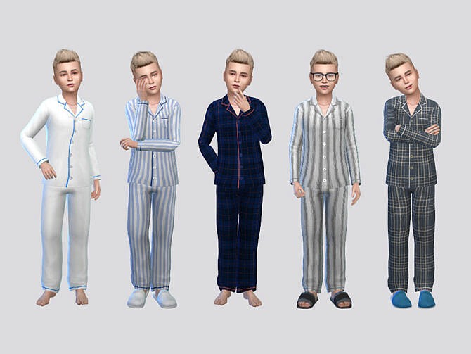 Sims 4 FullBody Basic Sleepwear Boys by McLayneSims at TSR