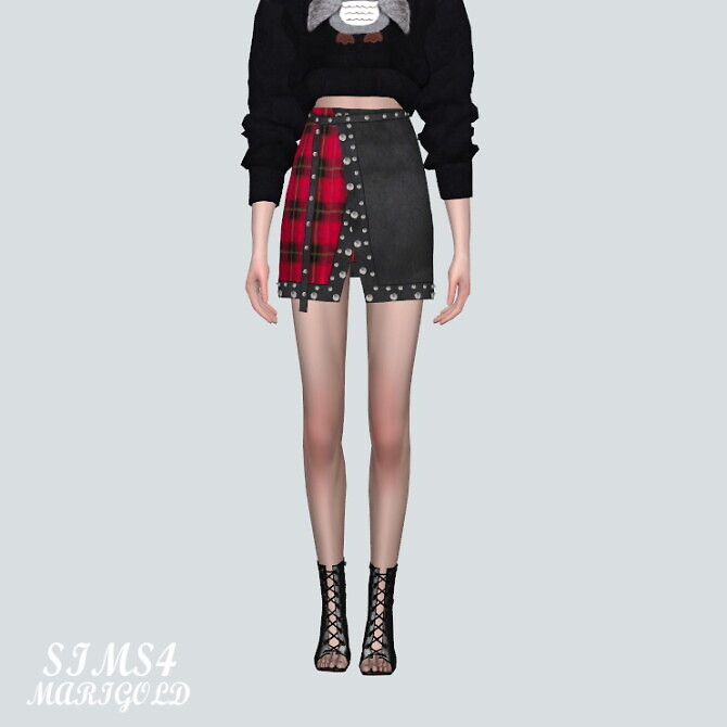 Sims 4 Stud Mini Skirt V4 S1 at Marigold
