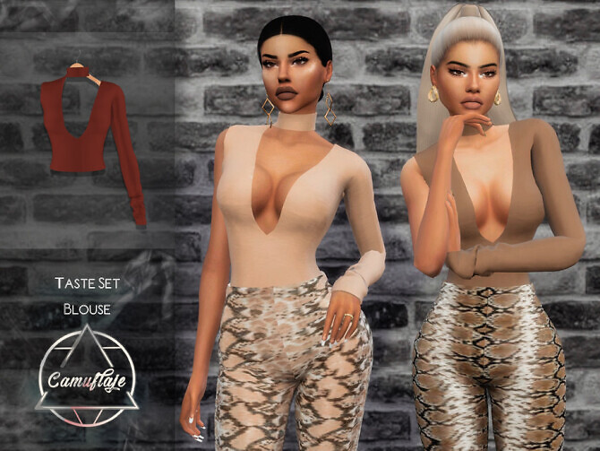 Sims 4 Taste Set Blouse by Camuflaje at TSR