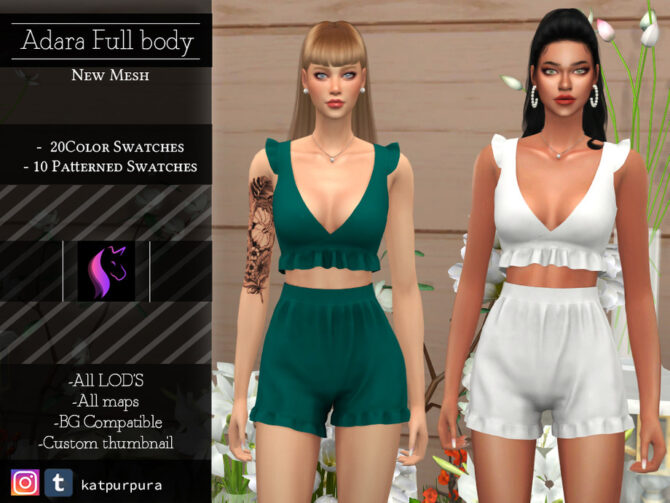 Sims 4 Adara Full body outfit by KaTPurpura at TSR