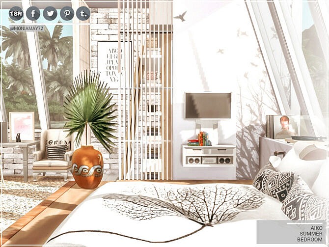 Sims 4 Aiko Summer Bedroom by Moniamay72 at TSR