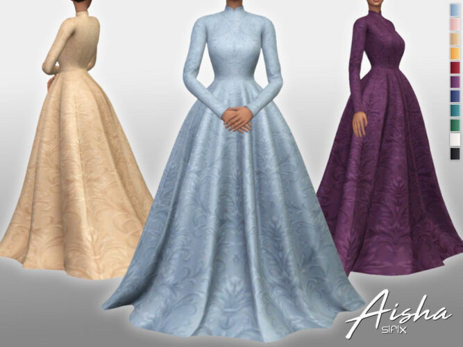 Aisha Sims 4 Long Dress by Sifix