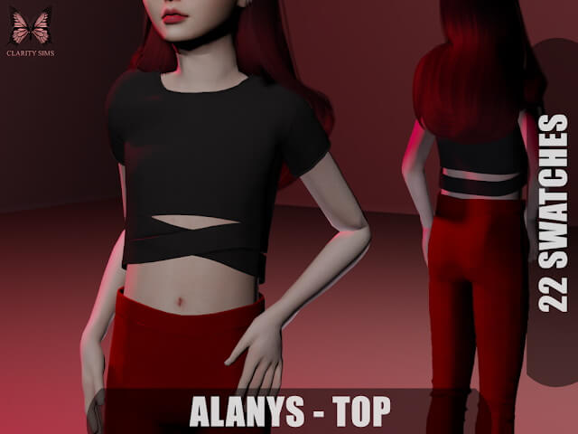 Sims 4 Alanys Top for girls at Clarity Sims