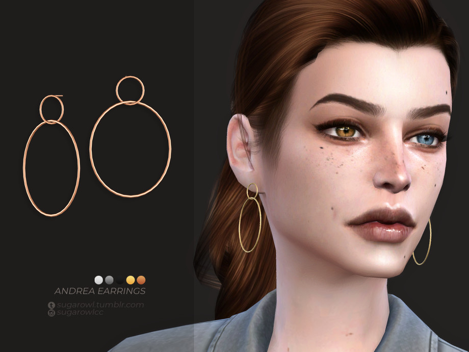 Andrea Earrings By Sugar Owl At Tsr » Sims 4 Updates